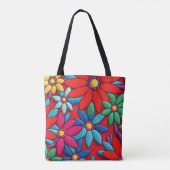 Geborduurd Daisy Design Tote Bag (Achterkant)