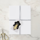 Geborduurd Diamant April Geboortesteen Cadeaulabel (Met Touw)