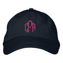 Geborduurd drie initialen blok monogram