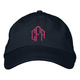 Geborduurd drie initialen blok monogram geborduurde pet