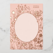 geborduurd "Floral Blank Gold" Folie Uitnodiging (Voorkant)