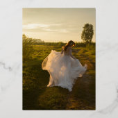 geborduurd "Floral Blank Gold" Folie Uitnodiging (Achterkant)