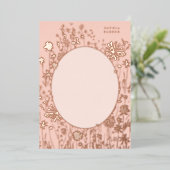 geborduurd "Floral Blank Gold" Folie Uitnodiging (Staand Voorkant)