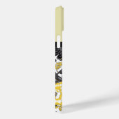 Geborduurd Geel en Grijs Bloemmotief  Case-Mate iPhone Case (Achterkant / Rechts)