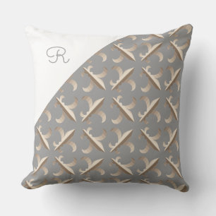 Geborduurd gestreept Fleur de lis patroon Kussen