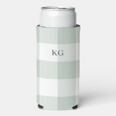 Geborduurd Gingham Rut Groen Seltzer Blikjeskoeler (Seltzer Voorkant)