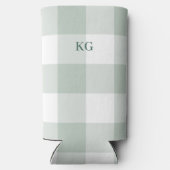 Geborduurd Gingham Rut Groen Seltzer Blikjeskoeler (Achterkant)