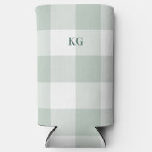 Geborduurd Gingham Rut Groen Seltzer Blikjeskoeler (Voorkant)