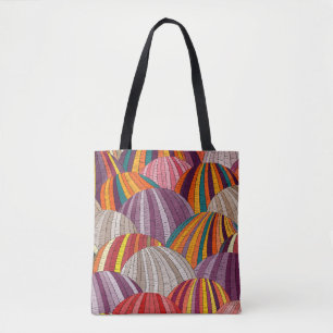Geborduurd golvend, etnisch bohemien naadloos patr tote bag