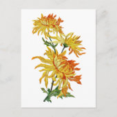 Geborduurd Gouden Chinese Chrysant Briefkaart (Voorkant)