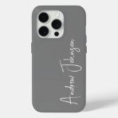 Geborduurd grijs  Case-Mate iPhone case (Achterkant)