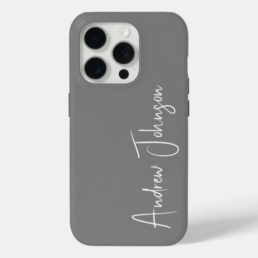 Geborduurd grijs  Case-Mate iPhone case (Achterkant)