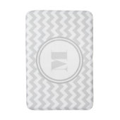 Geborduurd Grijs Wit Gestreept Chevron Patroon Badmat (Voorkant Verticaal)