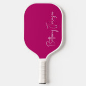 Geborduurd Heet Roze Pickleball Paddle (Achterkant)