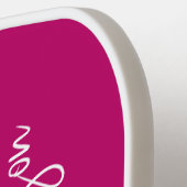 Geborduurd Heet Roze Pickleball Paddle (Links Detail)