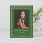 Geborduurd kerstpatroon feestdagenkaart (Staand voorkant)