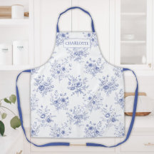 Geborduurd Klassiek Blauw Bloemen Bloemmotief