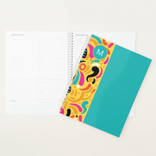 Geborduurd Kleurig Abstract Planner (Display)