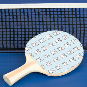 Geborduurd Konijn Gezicht Konijntje Patroon Tafeltennisbatje