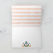 Geborduurd Koraal Navy Zeevaart Trouw Dank Je Bedankkaart (Binnen)