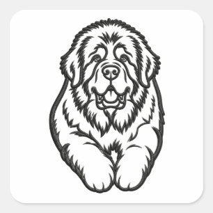 Geborduurd Newfoundland embleem Vierkante Sticker
