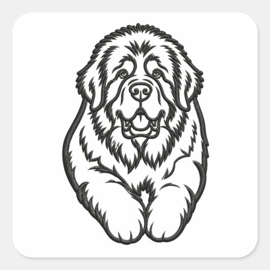 Geborduurd Newfoundland embleem Vierkante Sticker (Voorkant)
