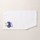 Geborduurd Ontwerp Blauwe Tractor Bad Handdoek (Handdoek)