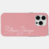 Geborduurd Roze Case-Mate iPhone Case (Achterkant (horizontaal))