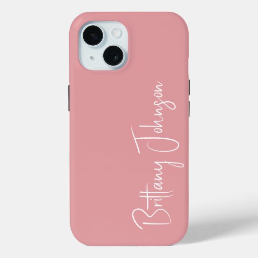 Geborduurd Roze Case-Mate iPhone Case (Achterkant)