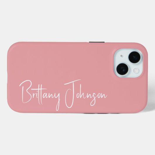 Geborduurd Roze Case-Mate iPhone Case (Achterkant (horizontaal))