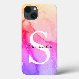 Geborduurd Roze Paarse Waterverf  Case-Mate iPhone Case