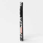 Geborduurd Roze Zwart Damast Case-Mate iPhone Case (Achterkant/links)
