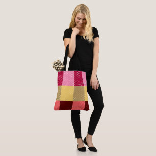 Geborduurd Stippenpatroon Tote Bag