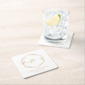 Geborduurd Trouw Elegant Minimaal Wit Goud Kartonnen Onderzetters (Insitu)