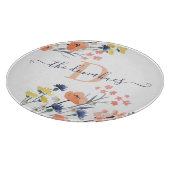 Geborduurd waterverf bloemen snijplank (Hoek)