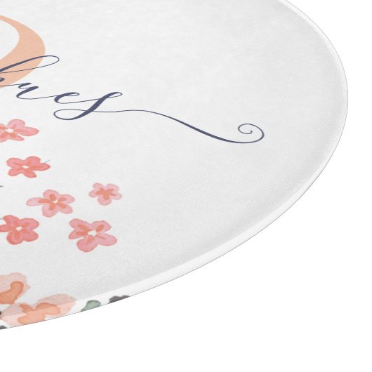 Geborduurd waterverf bloemen snijplank (Hoek)