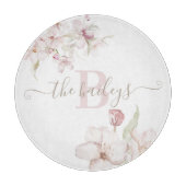 Geborduurd waterverf bloemen snijplank met monogra (Voorkant)