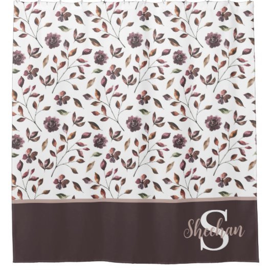 Geborduurd Waterverf Bloemendouchegordijn Douchegordijn (Voorkant)