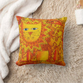 Geborduurd Waterverf Leeuw Illustratie Kussen (Deken)