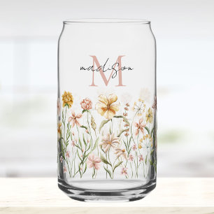 Geborduurd Waterverf Wildbloemenweide Bloemig Blikvorm Glas