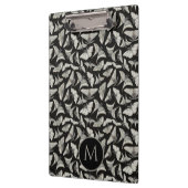 Geborduurd zwart beige mot patroon  klembord (Links)