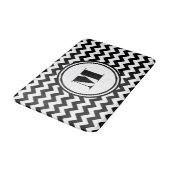 Geborduurd zwart wit gestreept chevron patroon badmat (Gekanteld)