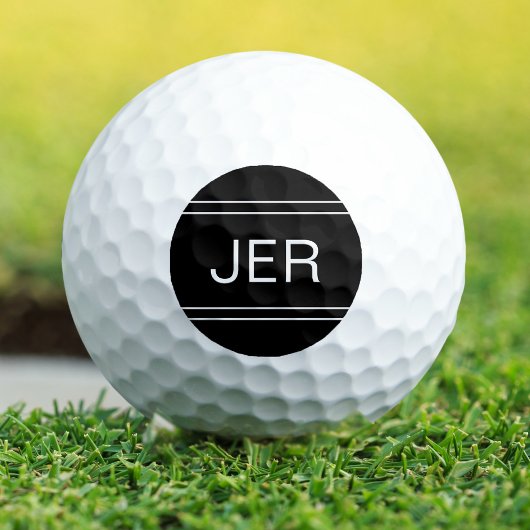 Geborduurd Zwarte Sjabloon Gepersonaliseerde Golfe Golfballen