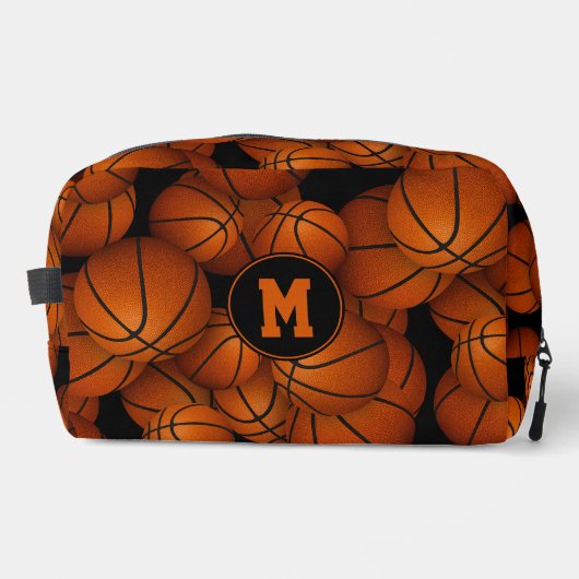 Geborduurde basketbalpatroon toilettasje (Voorkant)