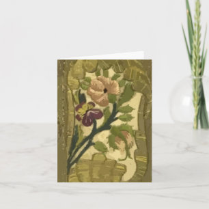  geborduurde bladeren en bloemen Noteer Kaart