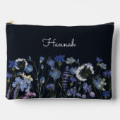 Geborduurde blauwe aquarel wilde bloem etui (Voorkant)