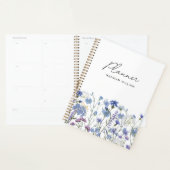 Geborduurde Blauwe Aquarel Wilde Bloementuin Planner (Display)