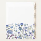 Geborduurde Blauwe Aquarel Wilde Bloementuin Planner (Achterkant)