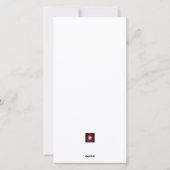 Geborduurde blauwe en zwarte sneeuwvlok feestdagenkaart (Achterkant)