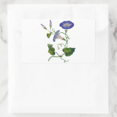 Geborduurde Blauwe Morning Glories Rechthoekige Sticker (Tas)